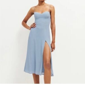 Baby blue size 6 reformation dress with built in cups